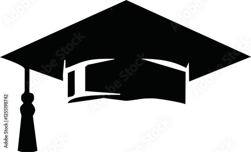 graduation cap. graduation logo vector.Graduation student black cap and diploma. 