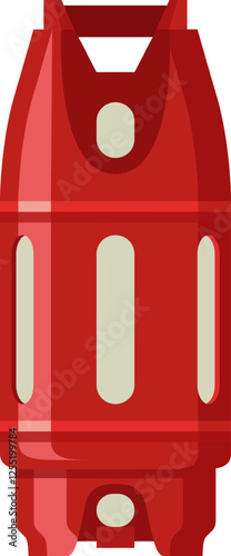 Red diving tank isolated on white background, providing essential oxygen supply for safe and prolonged underwater exploration and recreational activities