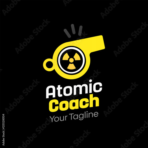 Atomic coach Logo Design Template. Good for Business, Agency, Community and Organization