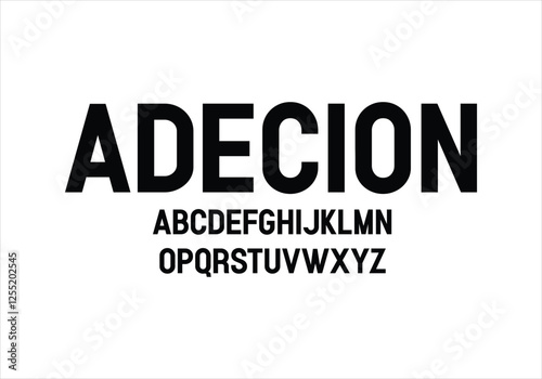 Adecion font for logo and headline. Isolated vector typeset