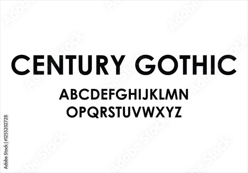Century Gothic font for logo and headline. Isolated vector typeset