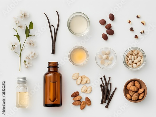 Vanilla Bean Extract and Almonds for Culinary and Skin Care Remedies