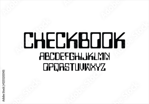 Check book font for logo and headline. Isolated vector typeset