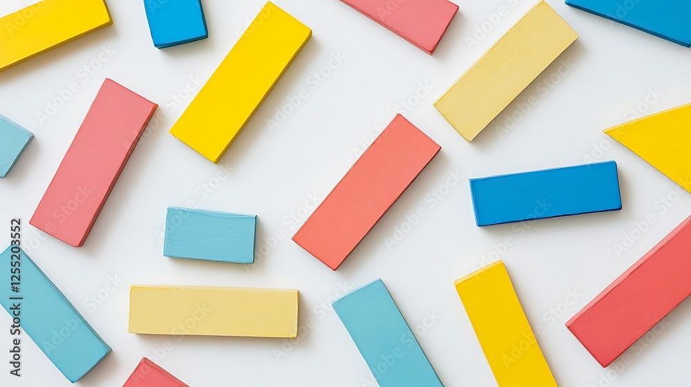 Colorful rectangular blocks on white background Colorful rectangular blocks on white background