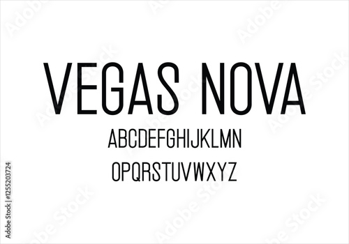 Vegas Nova font for logo and headline. Isolated vector typeset
