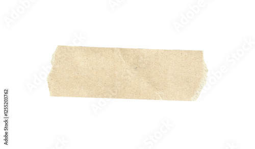 Vintage brown Torn Paper on a Transparent Background, Adhesive paper tape isolated on a white background