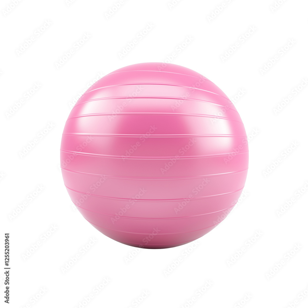 3D icon of pink exercise ball isolated on transparent white background 3D icon of pink exercise ball isolated on transparent white background