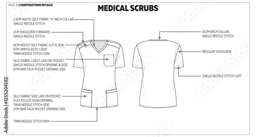  Ladies Black And White Medical Scrubs Technical Tech pack.