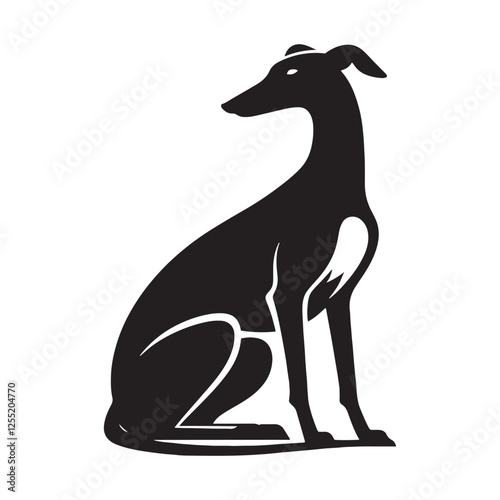 Strong and graceful Greyhound silhouette for branding - Greyhound illustration - minimal Greyhound vector - dog silhouette
