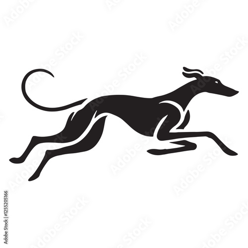 Bold Greyhound silhouette emphasizing agility and strength - Greyhound illustration - minimal Greyhound vector - dog silhouette
