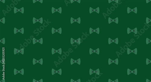 Seamless horizontal pattern with green bow tie. Vector St. Patrick's Day repeat pattern for decoration and print. Holiday elegance repetition pattern