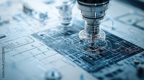 The prototype of an innovative medical device rests on an intricate biomedical engineering schematic that represents the intersection of precision mechanics and healthcare technology.