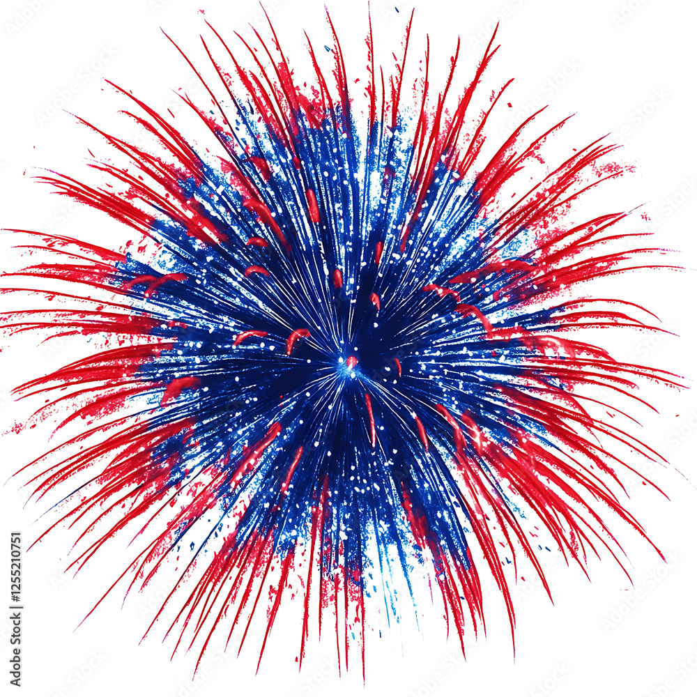 Obraz premium fireworks burst isolated on white & transparent a background.