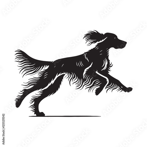 Elegant Irish Setter silhouette for timeless and artistic design - Irish Setter illustration - minimal Irish Setter vector - dog silhouette
