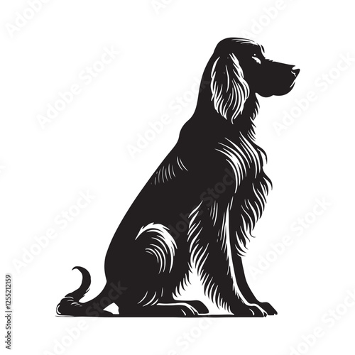 Unique Irish Setter silhouette capturing its refined beauty - Irish Setter illustration - minimal Irish Setter vector - dog silhouette
