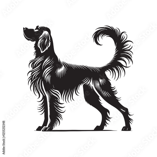 Striking Irish Setter silhouette for a sharp and dynamic design - Irish Setter illustration - minimal Irish Setter vector - dog silhouette
