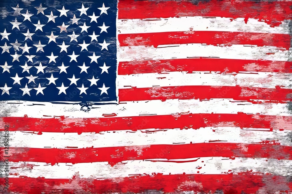 Distressed American Flag Image: Red, White, and Blue Patriotism Graphic Distressed American Flag Image: Red, White, and Blue Patriotism Graphic