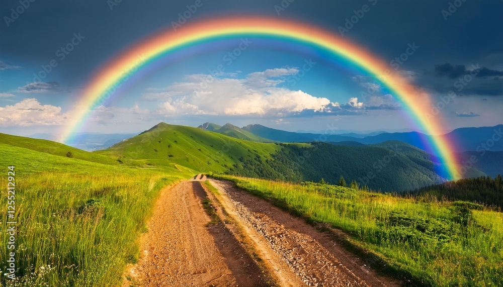 Naklejka premium mountain on the rainbow