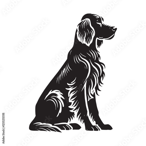 Refined Irish Setter silhouette for premium artistic expression - Irish Setter illustration - minimal Irish Setter vector - dog silhouette
