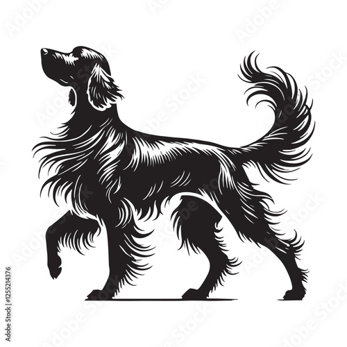 Stylish Irish Setter silhouette suitable for branding purposes - Irish Setter illustration - minimal Irish Setter vector - dog silhouette
