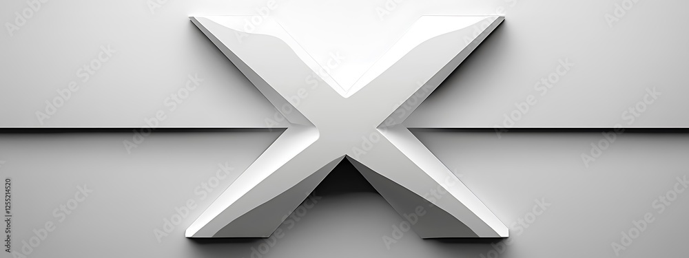 Obraz premium Abstract 3D White X, Geometric Background
