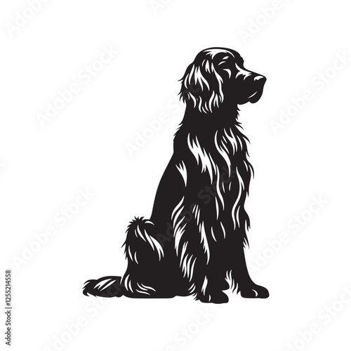 Beautifully illustrated Irish Setter silhouette perfect for print and web - Irish Setter illustration - minimal Irish Setter vector - dog silhouette
