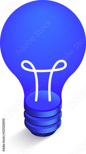 Glowing blue light bulb symbolizes innovative ideas, representing a bright future filled with creative inspiration in the realms of business and technology
