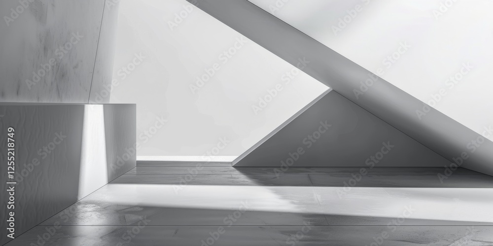 Fototapeta premium A minimalist composition featuring a stark white backdrop, Abstract minimalistic design with smooth gradients, Contemporary minimalist style
