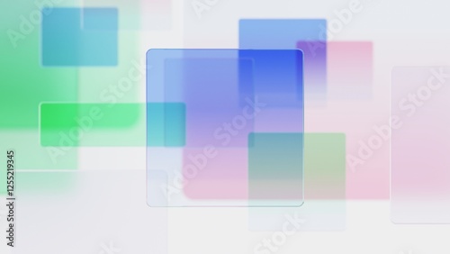 Fototapeta Naklejka Na Ścianę i Meble -  3d rendering of abstract transparent geometry glass with gradient colors, Computer digital concept