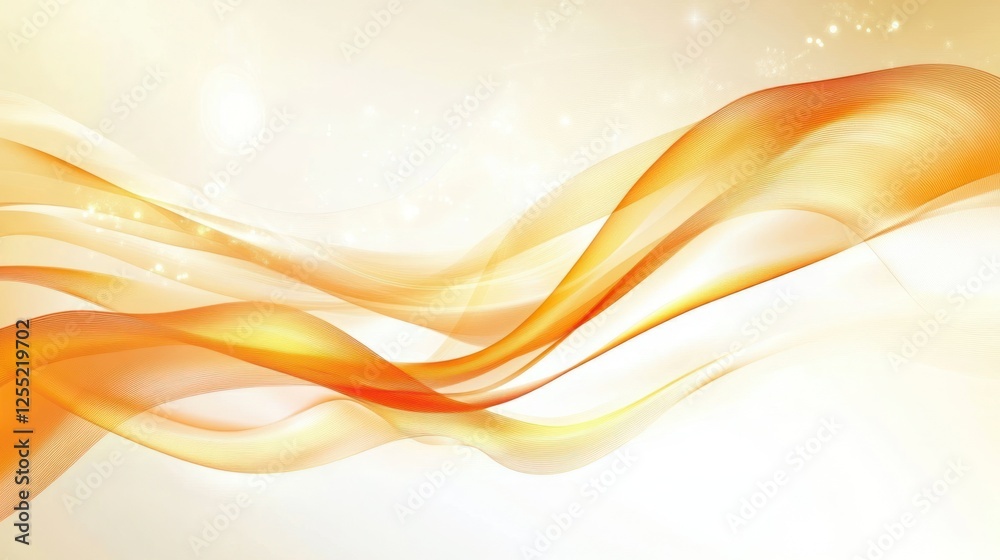 Abstract flowing waves in warm orange tones with light Abstract flowing waves in warm orange tones with light