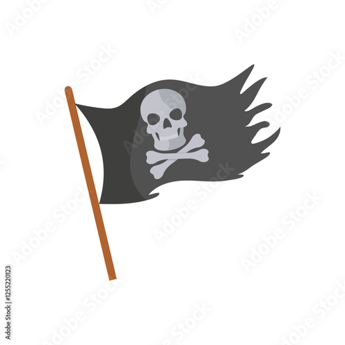 Pirates Flag, Halloween Vector Illustration, Isolated