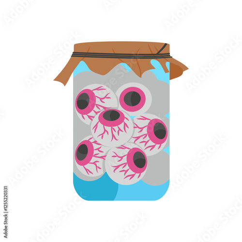 Eyeballs Jar, Halloween Vector Illustration, Isolated