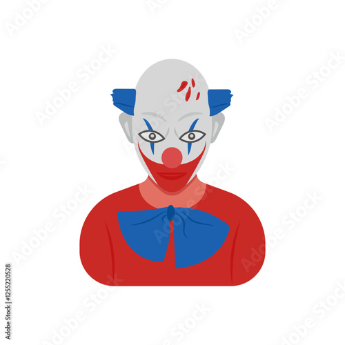 Clown, Halloween Vector Illustration, Isolated
