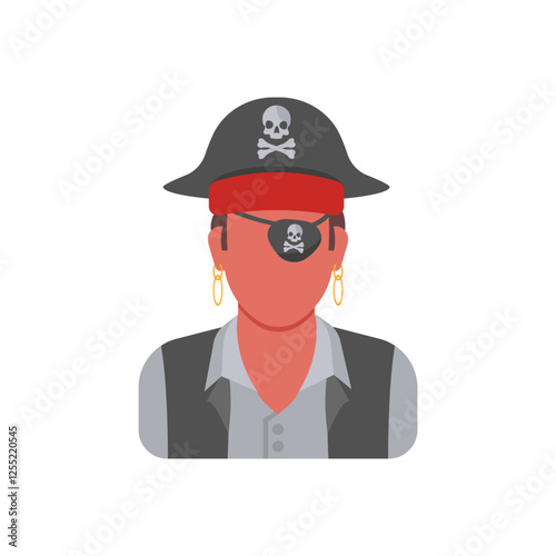 Pirate, Halloween Vector Illustration, Isolated