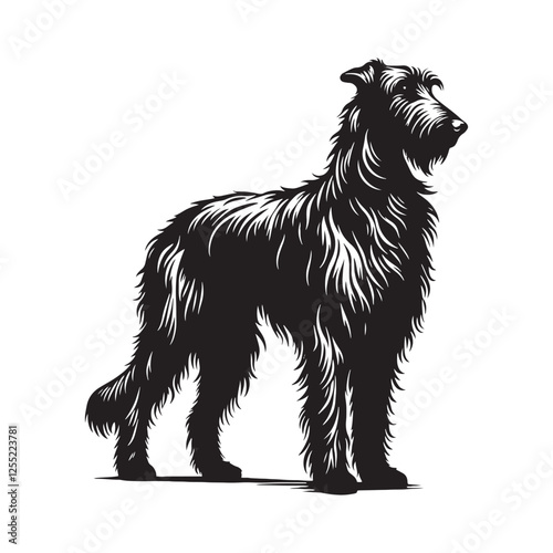 Professionally designed Irish Wolfhound silhouette for modern visuals - Irish Wolfhound illustration - minimal Irish Wolfhound vector - dog silhouette
