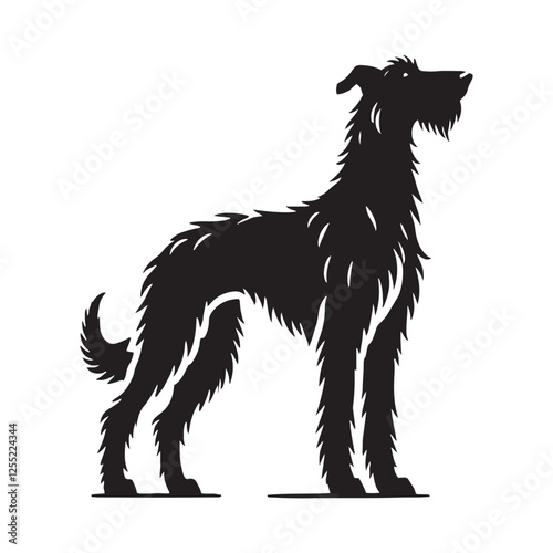 Timeless Irish Wolfhound silhouette with a balanced and refined look - Irish Wolfhound illustration - minimal Irish Wolfhound vector - dog silhouette
