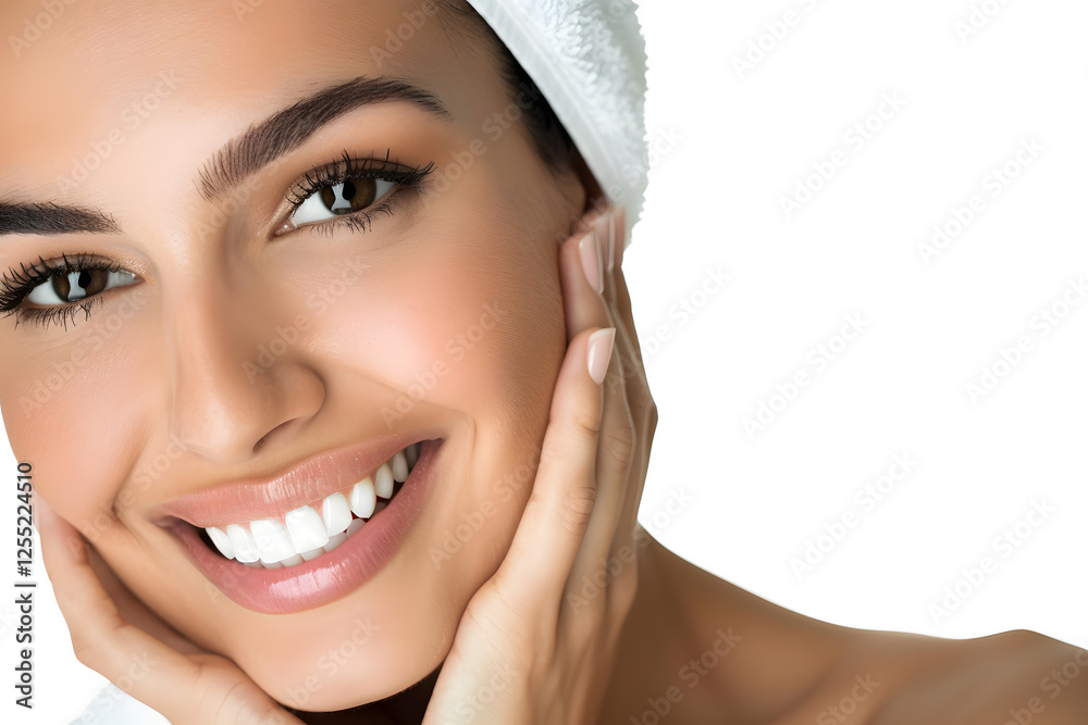 Perfect healthy teeth smile of a young woman. Teeth whitening. Dental clinic patient. Stomatology concept Perfect healthy teeth smile of a young woman. Teeth whitening. Dental clinic patient. Stomatology concept