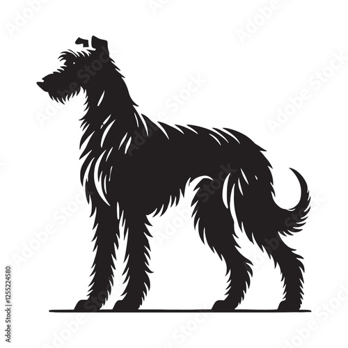Unique and elegant Irish Wolfhound silhouette featuring artistic flow - Irish Wolfhound illustration - minimal Irish Wolfhound vector - dog silhouette
