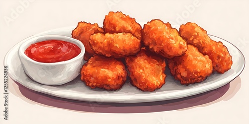 Crispy Chicken Nuggets with Tomato Sauce photo