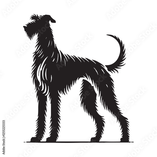Irish Wolfhound silhouette ideal for pet lovers and designers - Irish Wolfhound illustration - minimal Irish Wolfhound vector - dog silhouette
