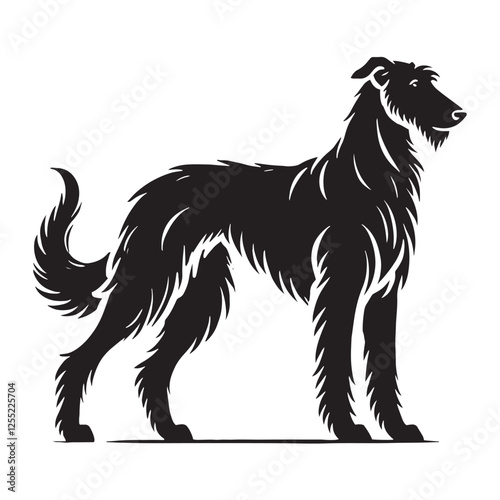 High-quality Irish Wolfhound silhouette perfect for modern graphics - Irish Wolfhound illustration - minimal Irish Wolfhound vector - dog silhouette

