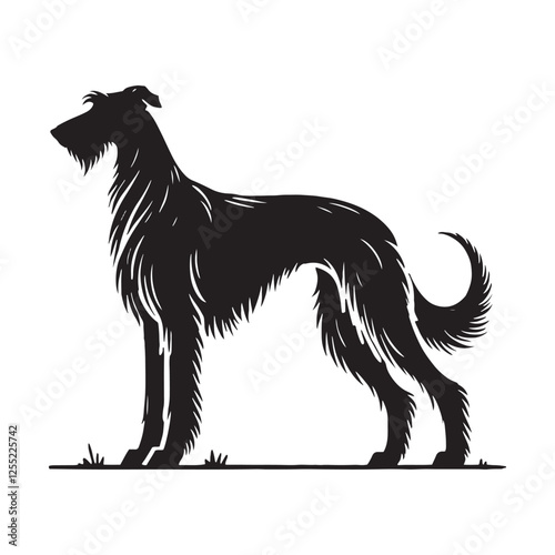 Stylish Irish Wolfhound silhouette designed for creative branding - Irish Wolfhound illustration - minimal Irish Wolfhound vector - dog silhouette
