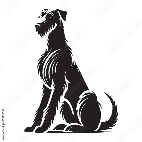 Artistic Irish Wolfhound silhouette designed for stylish visuals - Irish Wolfhound illustration - minimal Irish Wolfhound vector - dog silhouette
