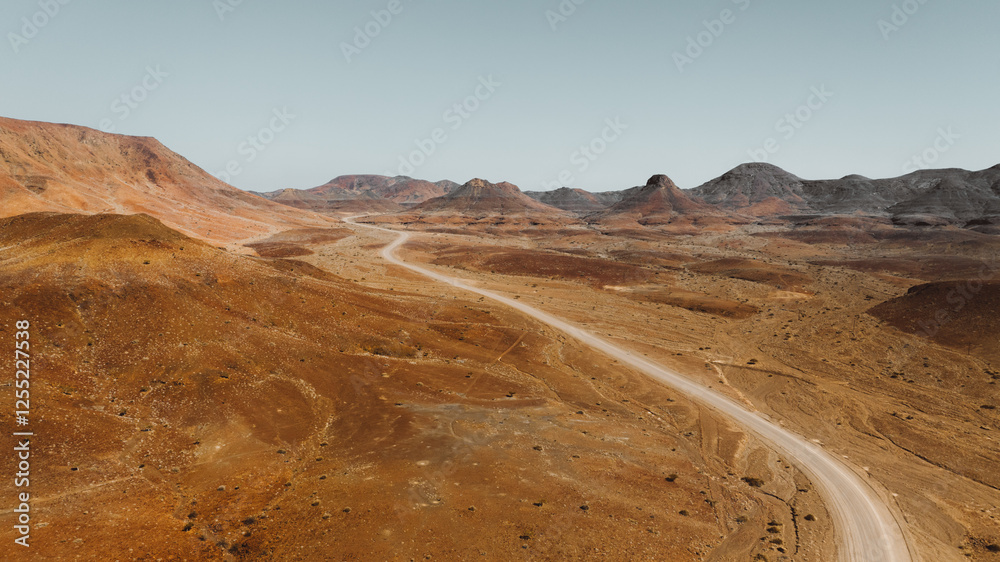 Aerial view of Desert landscape with large mountains in Namibia,Africa Aerial view of Desert landscape with large mountains in Namibia,Africa