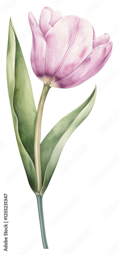 Obraz premium PNG Pastel coquette tulip illustration flower art.