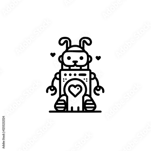 Futuristic animal robot vector illustration with a sleek and modern design. Perfect for sci-fi projects, branding, merchandise, and digital art.