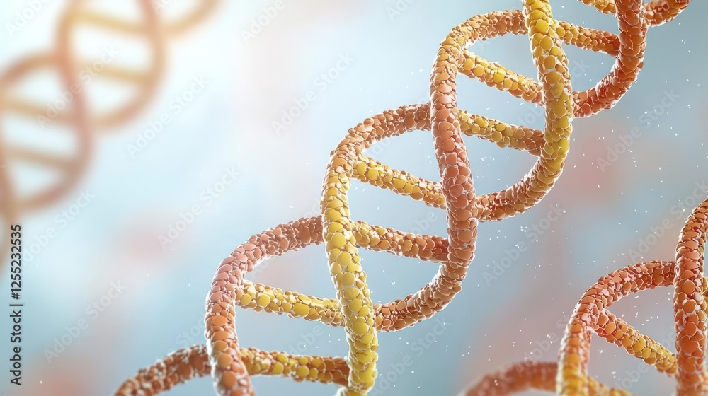 Detailed 3D Dna Double Helix Illustration Detailed 3D Dna Double Helix Illustration