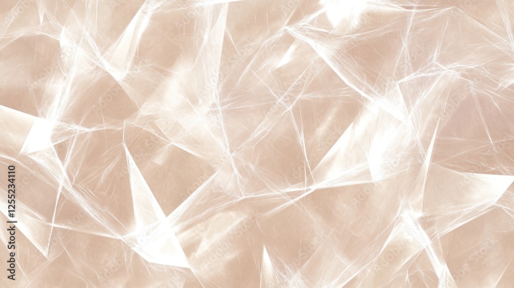 Fototapeta premium A futuristic digital beige background with abstract glowing lines and geometric forms