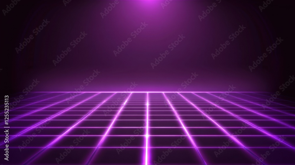 A futuristic purple neon grid with a glowing cyberpunk aesthetic and sleek reflections A futuristic purple neon grid with a glowing cyberpunk aesthetic and sleek reflections