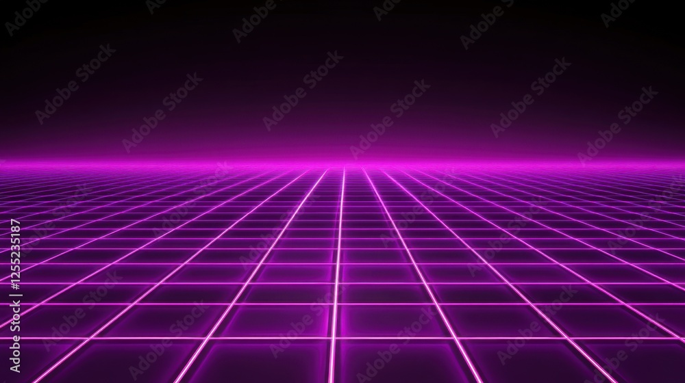 A futuristic purple neon grid with a glowing cyberpunk aesthetic and sleek reflections A futuristic purple neon grid with a glowing cyberpunk aesthetic and sleek reflections